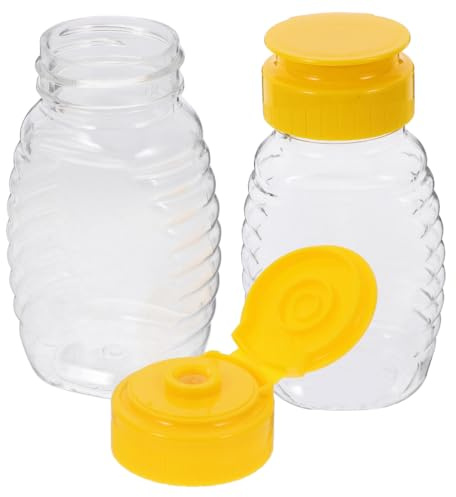 LALAFINA 2 Stück Nachfüllbare Honigspenderflasche Auslaufsicheres Quetschglas Für Honig Gewürze Ketchup Und Senf Kunststoff Für Küche Restaurant Und Café
