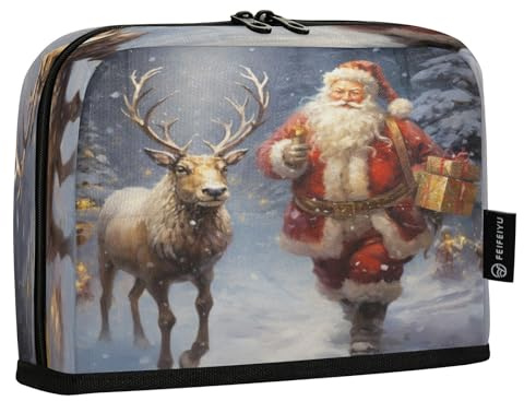 LINNIKEEEE ÖLgemäLde Santa Hirsch Federmäppchen Stifteetuis Stiftetaschen für Schülerinnen Schüler
