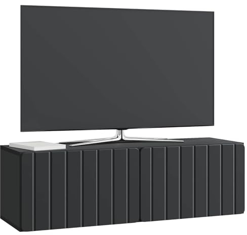 vidaXL Wandmontierter TV-Schrank Schwarz 98 x 31 x 30 cm Holzwerkstoff, Wohzimmer, rechteckiger, moderner Wandschrank, stylischer TV-Ständer, viel Stauraum für Dein Zuhause