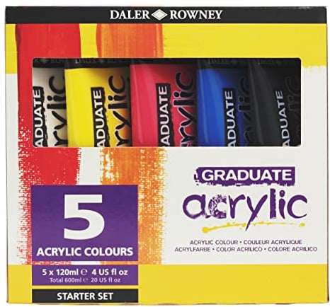 Daler Rowney Graduate Colores Acrílicos Starter Set 5x120 ml