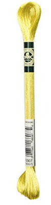 DMC 1008F-S307 Shiny Radiant Satin Floss, Lemon, 8.7-Yard