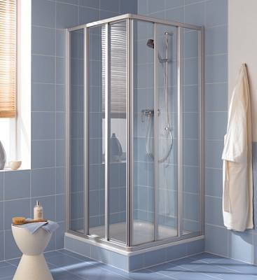 Kermi – Ibiza 2000 Eckeinstiegshälfte, 3 Stück Silber matt; Glas klar; 75; 200