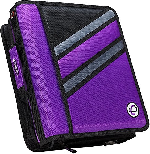 Case-it Z-Binder Z-176-PUR, 2-in-1, D-Ring-Reißverschluss, 3,8 cm, Violett