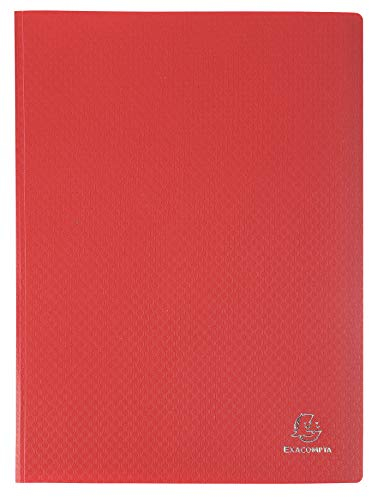 Exacompta - Réf. 8535E - Carton de 15 Protèges-documents OPAK - 30 pochettes grainées antireflet - 60 vues - pour format A4 - dimensions 24 x 32 cm - couverture en polypro souple - couleur rouge