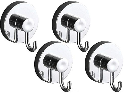 WENKO Vacuum-Loc Haken 4er Set, Befestigen ohne Bohren, Chrom, 6 x 6.7 x 5 cm, 4