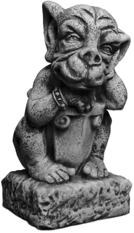 gartendekoparadies.de Magnifique Gargouille - Gatekeeper II, Taille 38 cm, encombrement 18 x 18 cm, Gris, Poids 16 kg, Pierre reconstituée, résistant au Gel