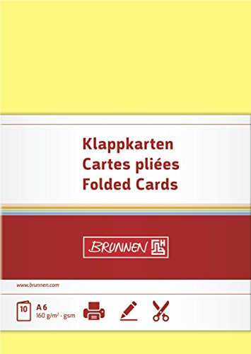 Brunnen 105125310 Klappkarte Universalpapier, A6, 10 Stück, gelb