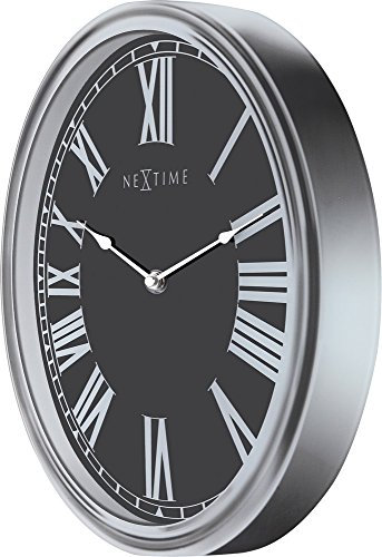 NexTime Houdini Wanduhr, Silber, 35 x 2,1 x 25,5 cm