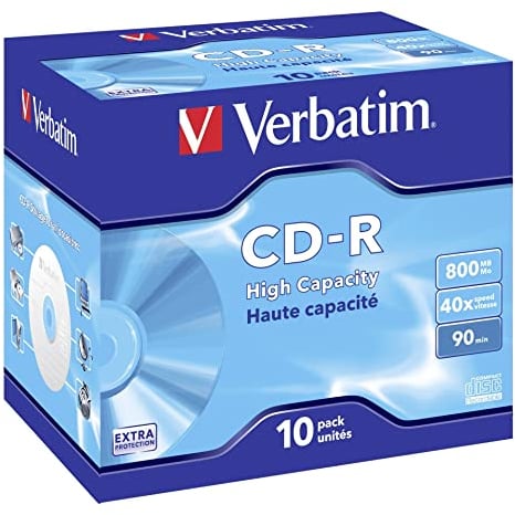 Verbatim CD-R High Capacity CD-R 800MB 10pc(s) - blank CDs (CD-R, 800 MB, 10 pc(s), 40x, 120 mm, Jewelcase)