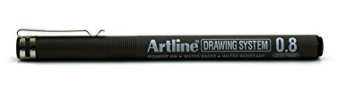 Fineliner Artline 0.8mm zwart | 12 stuks