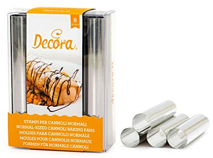 DECORA, 0060210 Standard-Cannoli-Form Ø 2 x 12 cm, Aus robustem und verschleißfestem Stahl, professionelles Design, 8 Stück.