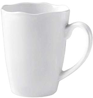 Q Squared NYC Allzweck Becher, 350 ml, im Ruffle Design, extrem stabil, für Kaffee, Tee, Glühwein, Brühe, Saft, in Farbe weiß