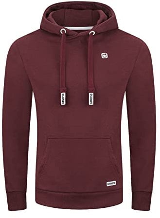 riverso Hoodie Herren Regular Fit RIVLinus Kapuzenpullover Pullover Sweatshirt Streetwear Rot 5XL, Größe:5XL, Farbe:Port Red