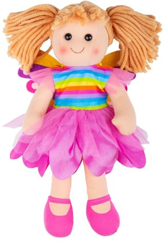 Bigjigs Toys Chloe Doll, 30cm Soft & Cuddly Ragdoll in Fairy Costume | Soft Cuddly Fairy Costume Ragdoll, Imaginative Role Play Gift, Suitable from Birth