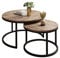 lukmebel Couchtisch rund - CIRI 2in1 - Beistelltisch rund - Kaffetisch - Industrial Deko - Deko Wohnzimmer - Kleiner Beistelltisch - Sofatisch - Kleiner Tisch - Schwarz, Wotan Eiche