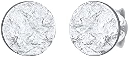 Elli Ohrringe Damen Ohrstecker Plättchen Gehämmert Antik Trend in 925 Sterling Silber