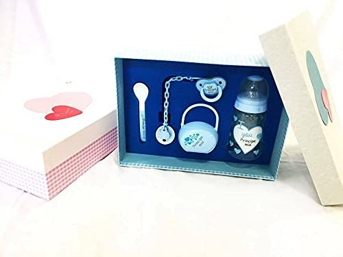 Set 5 pezzi neonato bebè ciuccio catenella portaciuccio biberon cucchiaino personalizzati con nome frasi idea regalo porta Succhietto Neonato Ciuccio Catena Ragazzo Ragazze Baby Shower