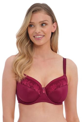 Fantasie Women's Illusion Underwire Side Support Bra Full Coverage, Sheer, Berry, 32D