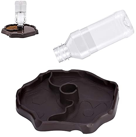 Srcasy Reptilien Wasserspender, Schildkröten Wasserschale, Reptilien Automatisierte Futterspender, Reptilien Schildkröte Futternapf, Terrarium Wasserschale, für Amphibien Schildkröten Eidechsen