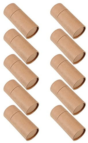 10pcs Cylinder Paper Boxes for Essential Oil Bottle Storage | Yellow Surface Paper Laminated Tube, Safe, Handy for Tea or Incense Sticks