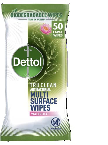 Dettol Tru Clean Antibacterial Wipes Waterlily 50 Wipes