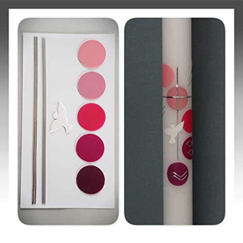 Silkes-Kerzenladen BASTEL-SET für Kommunionkerzen und Taufkerzen Motiv + Beschriftung ! MS 12