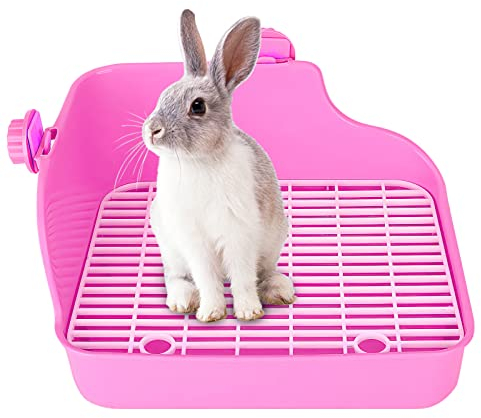 Bac à Litière d'Angle pour Lapin et Petit Animal - Toilette Entraîneur de Pot pour Chinchilla, Cochon d'Inde - Utilisation en Cage 28 x 22 x 15 cm