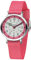 JACQUES FAREL Happy Learning Kinder-Armbanduhr Lernuhr Mädchen Analog Quarz mit Textilband Rosa Pink KOP 24