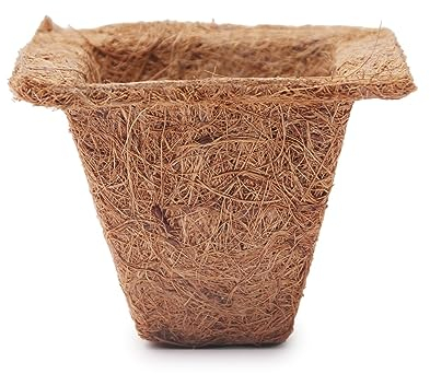 Coco & Coir Biodegradable Plant Pots | Plastic Free Eco-friendly Propagation Pots (Square) (24, 8cm / 3)