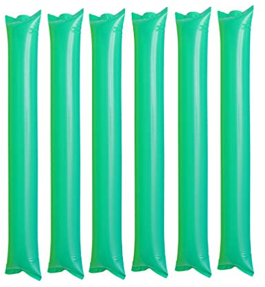 ABOOFAN 60Pcs Aufblasbare Cheer Sticks Baseball Bat Form Bam Bam Sticks in Die Sprengen Donneren Stöcke für Baseball- Party- Sportveranstaltungen Vorspannungen Grün