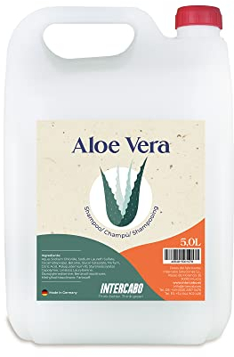 INTERCABO - Shampooing Aloe Vera 5L - Bidon de Recharge avec Bec Pratique - Testé Dermatologiquement - Douceur et Brillance