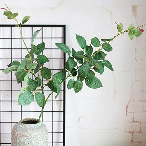 Equirider Follaje de Rosa Rama Larga Verdes Flores Artificiales para rosal Decoración de la Boda Hojas Flores Plantas Falsas Corona de Navidad