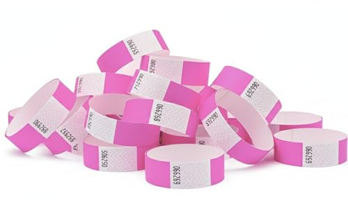 Pack de bracelets d’identification tyvek® simple pour le contrôle d’accès | Bracelet en papier coloré numéroté pour événements - résistant à l’eau et avec fermeture de sécurité