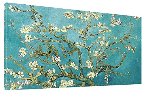 PGINLOTU Mandelblütenbaum von Vincent Van Gogh, berühmte Ölgemälde, Reproduktion, Blumen, Bilder für Wohnzimmer, Zuhause, Büro, Wanddekoration, Kunstwerk, 50,8 x 101,6 cm