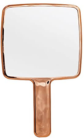 YCHMIR Hand Held Mirror Electroplate Mirror Rose Gold, Square 11x6.7inch