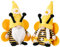 SMELEYOU Garden Gonks Bee Gonk Gifts 2Pcs Bee Gnomes With Wings Cute Bee Striped Ornament Bee Festival Decoration Supplies Bee Gift Christmas Decorations