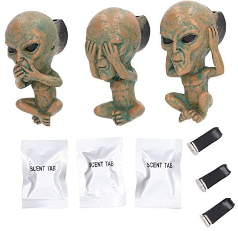 TITA-DONG 3-teiliger Auto-Lufterfrischer, Auto-Lufterfrischer mit Lüftungsclips Alien Car Scents Diffusor Decor Alien Form Lufterfrischer Auto-Innendekoration Mutter- und Vatertagsgeschenke