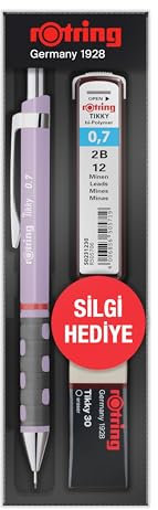 rOtring Tikky Schulset 0,7 mm Lila Druckbleistift + Radiergummi + Spitze