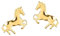 FIVE-D Ohrstecker Ohrringe Pferd Pony Galopp 925 Silber (Pferd Gold)