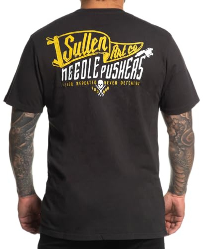Sullen Men's Big Flag Premium Vintage Black Short Sleeve T Shirt M