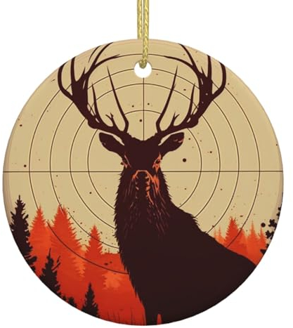 Christbaumschmuck Xmas Keramik Hängende Anhänger Porzellan (Hirsch Elch Jagd Ziel)