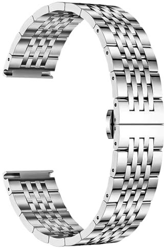 KeHowy 22mm Metallo Cinturini per Huawei Watch 5 46mm/GT 5/5 Pro/GT4/GT3/GT2/3 Pro/Watch4 (46mm), Cinturino in Acciaio Inossidabile in Metallo per Huawei Watch 4 Pro 48mm/GT 2Pro/Runner - Argento
