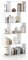 COSTWAY Bücherregal, Regal mit 5 Ebenen, Standregal aus Holz, Büroregal, Aufbewahrungsregal, Raumteiler Regal für Wohnzimmer, Schlafzimmer, Büro, 70 x 23,5 x 158 cm (Weiß)