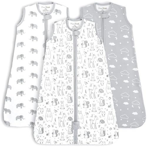 Babyschlafsack aus Bio-Baumwolle 0.5 TOG Sommer Schlafsack 3er-Pack | Atmungsaktiv, leichter Sommerschlafsack aus GOTS--zertifizierter Bio-Baumwolle für 18–24 Monate von Mama Cheetah