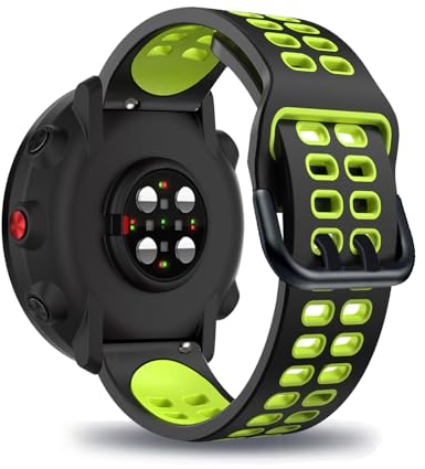 LXURY Silikon Armband für Polar Vantage M2/M - Atmungsaktiv, Doppelloch, Verstellbar - Schwarz, Schnalle - Uhrenarmband