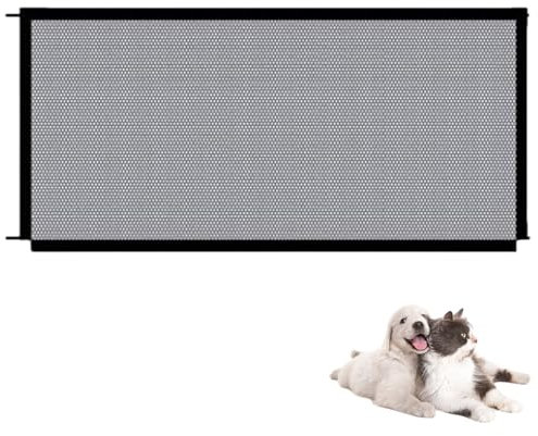 Stair Gates 110x72cm Safety Gate Stair Gates for Dogs Gate Stairs Dog Gates Lockable Safety Guard Easy to Install for Indoor, Outdoor Retractable Gate Portable Mesh Dog Pet Gates