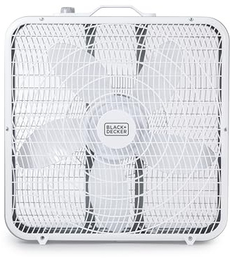 BLACK+DECKER Kastenventilator mit 3 Geschwindigkeitsstufen, 50,8 cm Boxventilator mit Tragegriff, Drehknopf und versenkter Kabelaufbewahrung, tragbarer Ventilator und Kühlventilator für Zuhause, Büro,