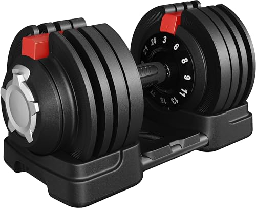 Yaheetech Verstellbare Hantel 12-in-1 Kurzhanteln 3 kg bis 24 kg Hantel Schnelleinstellung Gewichtsstufen Hanteln für Zuhause & Fitnessstudio