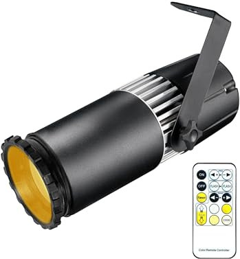 SENLAN 15W Doppelweiß/Kaltweiß-Warmweiß LED-Pinspot-Licht mit manuellem Fokus durch IR-Controller, Scheinwerfer für Disco, KTV, Party, Hochzeit