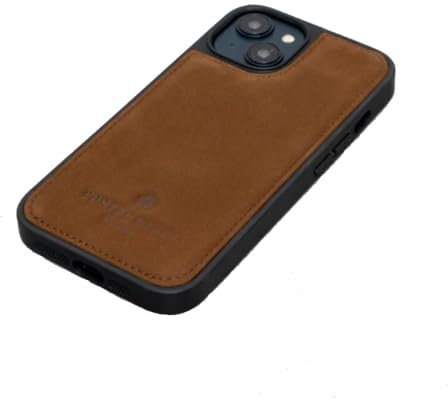 PORTER RILEY - Leather Case Compatible with iPhone 16 Pro. Premium Genuine Leather Slim Back/Bumper/Shell/Shockproof Case (Chocolate Brown)